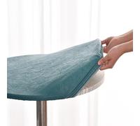 Morbuy Waterproof Elastic Fitted Round Tablecloth, Oil-proof Oilcloth Nordic Leaf Table Cloths Stain Resistant Stretch Table Protector Cover for Home Coffee Restaurant Dining Picnic (150cm,Green)