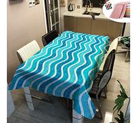 Morbuy Waterproof Table Cloths Rectangle, Stain-Resistant Tablecloth Easy Wipe Square Geometry Print Oil-Proof Table Cover for Home Kitchen Dining Garden Party Decorative (Lake Blue,60x60cm)