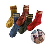 Morbuy Women Cute Socks, 5 pairs Autumn Winter Crew Socks Warmer Non Slip Design One Size Colored Loose Soft Top Elastic Socks