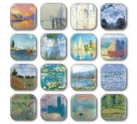 MORCART 16PCS Monet Magnets for Fridge Cute Locker Magnets Decorative for Refrigerator Whiteboard Cabinet Office Kitchen Blackboard Art for Adult