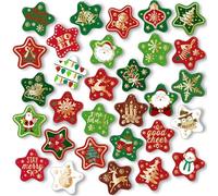 MORCART, 30pcs Cute Christmas Star Fridge Magnets Decorative Fridge Magnets for Dishwasher, Cabinet, Whiteboard, Closet, Classroom, Office