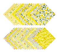 Morcheiong 30 Pcs 10"x 10" Quilting Cotton Fabric Squares Sheets for Hand Made Sewing Scrapbooking Quilting Craft Patchwork Cushions- Yellow
