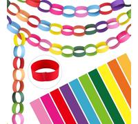 Morcheiong 300 Paper Chains Bright Color Paper Strips for Crafting DIY and Party Decorations