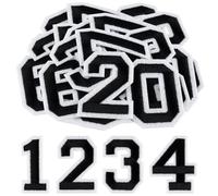 Morcheiong 40 Pcs Iron on Number Patches 0-9, 2 Inch Iron on Embroidered Numbers for Clothing, Pants, Hats, Bags- Black