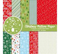 Morcheiong 55 Sheets Merry Christmas Pattern Paper Set Decorative Paper for Card Making Scrapbook Photo Album Decor, 10 Designs (Mixed-Colors, 8.27*11.22 inches)