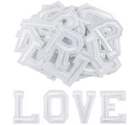 Morcheiong 78 Pcs Iron on Letter Patches A-Z, 2 Inch Iron on Embroidered Alphabet Patch for Clothing, Pants, Hats, Bags- White