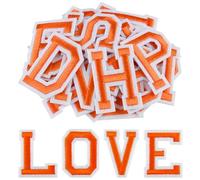 Morcheiong 78 Pcs Iron on Letter Patches A-Z, 2 Inch Iron on Embroidered Alphabet Patch for Clothing, Pants, Hats, Bags- Orange