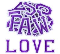 Morcheiong 78 Pcs Iron on Letter Patches A-Z, 2 Inch Iron on Embroidered Alphabet Patch for Clothing, Pants, Hats, Bags- Purple