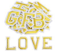 Morcheiong 78 Pcs Iron on Letter Patches A-Z, 2 Inch Iron on Embroidered Alphabet Patch for Clothing, Pants, Hats, Bags- Gold