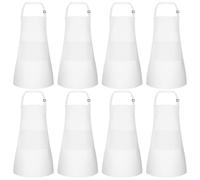 Morcheiong 8 Pack Adjustable Kids Apron Bulk with 2 Pockets Toddler Apron Kids Painting Aprons for Cooking Baking Paiting Boys Girls (White)