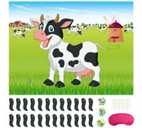 Morcheiong Pin Age 6+ The Tail on The Cow Party Game with 48 Tails for Farm Party Decorations Kids Birthday Party Favors Western Party Supplies