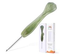 Morcolplus 2.5mm Bamboo Green Ergonomic Crochet Hook, Hand-Finished Polished Stainless Steel Hook with Resin Cat Paw Handle, Comfortable Grip for Amigurumi, Crochet Dolls & DIY Crochet