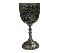 Morcomart 1x Silver Antique wine Cup Arthur King Chalice Goblet Comunioun Wedding Gift - Elegant Royal Famliy Goblet Capacity-280ml, Meatrial- Brass