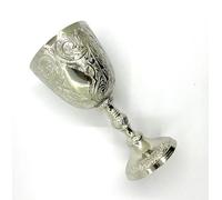Morcomart Morocmart Wine Chalice Silver Goblet Emboosed Chalice GOblet of King Arthur Halloween Brass Wine Goblet 240ml