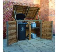Morcott Double Wheelie Combo - L79 x W168.5 x H131 cm - Rustic Brown Rutland County Garden Furniture Ltd Brown One Size