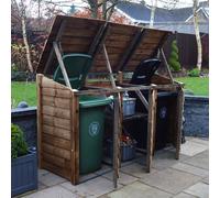 Morcott Triple Wheelie Combo - L79 x W246 x H131 cm - Rustic Brown Rutland County Garden Furniture Ltd Brown One Size