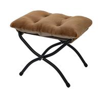 Mordchil EU 15"(H) Folding Ottoman, Foldable Footrest Stool, Portable Small Foot Stool for Couch, Collapsible Foot Rest Ottoman for Sofa, Accent Padded Ottomans for Living Room, Bedroom, Brown
