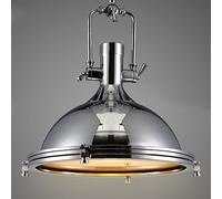 Morden Ceiling Light Industrial Nautical Style Single Pendant 15.75" Wide Pendant Lamp Retro Hanging with Frosted Diffuser Mounted Fixture Chandelier in Chrome for Restaurant Dinin