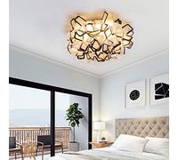 Morden Ceiling Light Sinuous Flush Mount Art Deco Indoor Flush with Acrylic Shade Petals LED Lamp Chandelier for Hotel Living Room Kids Bedroom - Black