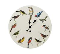 Morden Wall Clock Bird Wall Decor Silent Round Minimalist Country Wall Mounted Watch Time Morden Wooden for Living Room Bathroom Office, 8 Inch