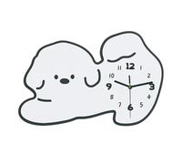 Morden Wall Clock Cute Wall Unique Puppy Acrylic Non Ticking Silent Hanging Watch Time for Kindergarten Children Room Nursery Home, White