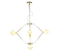Morder Nordic Molecular Pendant Ceiling Lights G4 Base Light Chandelier Ceiling Light Glass Loft Hanging Ceiling Lamps Antique 80Cm Height Adjustable Suspension Lamp Fixture Light,6-Lights,6-Li