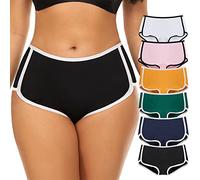 Mordlanka Women Boyshorts Underwear Cotton Panties Stretch Boxer Brief, 6 Mixed Color, S
