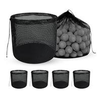 Mordx Golf Ball Storage Bag-6 Pack Mesh Bags with Drawstring，Golf Shag Bag Organizer,Sports Equipment Organizer Sack，for Collecting Half Balls Tennis Beach Travel (6, 27.5x33cm)