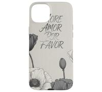 More Amor Por Favor Black White Poppy Flowers Case for iPhone 15 Plus