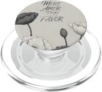 More Amor Por Favor Black White Poppy Flowers PopSockets PopGrip for MagSafe