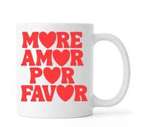 More Amor Por Favor Love Heart Ceramic Tea Coffee Mug White