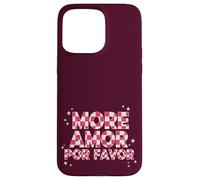More Amor Por Favor Romance Stars Checkered Pattern Case for iPhone 15 Pro Max