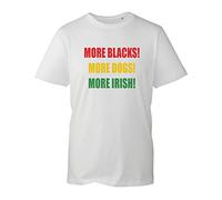 More Blacks More Dogs More Irish T-Shirt, Black Lives Matter Dog Lover Vintage Gifts Unisex Adults Top (White, L)