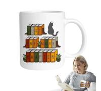 More Chapter Ceramic Mug - Book Lover Porcelain Mug 350ml for Drinks Funny Mug, Arge More Chapter Ceramic Mug | Bibliot Ceramic Reading Mug