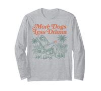 More Dogs Less Drama Dog Lover Tropical Vacation Long Sleeve T-Shirt