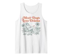 More Dogs Less Drama Dog Lover Tropical Vacation Tank Top