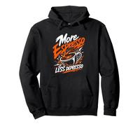 More Espresso Less Depresso Coffee Humor Pullover Hoodie