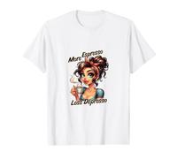 More Espresso Less Depresso Cute Brunette Girl Art Value Graphic T-Shirt