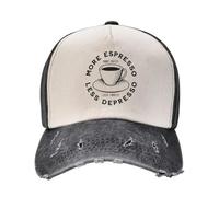 More Espresso Less Depresso, More Coffee Less Lonely, Black Baseball Cap Luxury Cap Tea Hat Beach hat Golf Women Men's