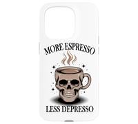 More Espresso Less Depresso Skull Coffee Case for iPhone 15 Pro