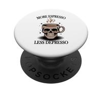 More Espresso Less Depresso Skull Coffee PopSockets Adhesive PopGrip