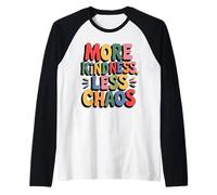 More Kindness Less Chaos Kids Boys Positive Saying Be Kind Raglan Baseball Tee
