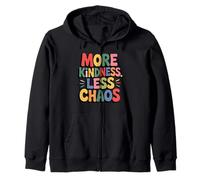 MORE KINDNESS LESS CHAOS Kids Boys Positive Saying Be Kind Zip Hoodie
