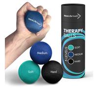 More Life Health Hand Balls for Therapy - Three Densities of Hand Balls for Arthritis and Carpal Tunnel - Hand Exercise Ball for Improved Grip - Stress Balls for Adults - 3 Balls