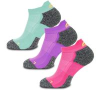 More Mile 3 Pack Womens Running Socks Challenger Cushioned Anklet
