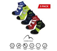 More Mile Endurance Mens Running Socks 5 Pack Coolmax Cushioned Breathable