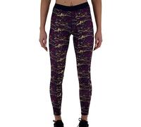 More Mile Go for It Printed Womens Long Running Tights - Purple - M