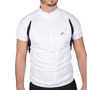 More Mile Short Sleeve Half Zip Mens Cycling Jersey - White - M