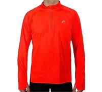 More Mile Vivid Half Zip Long Sleeve Mens Running Top - Orange - M