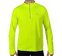 More Mile Vivid Half Zip Long Sleeve Mens Running Top - Yellow - S
